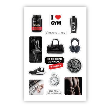 Стікерпак об'ємний "MAN GYM" STK00053 фото