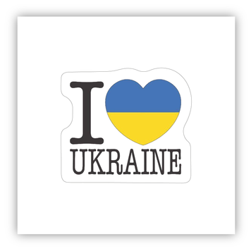 Стікер об'ємний "I LOVE UKRAINE/ЛЮБЛЮ УКРАЇНУ" ST00250 фото