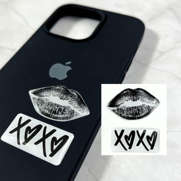 Стікери парні об'ємні "LIPS & XOXO" ST00046 фото